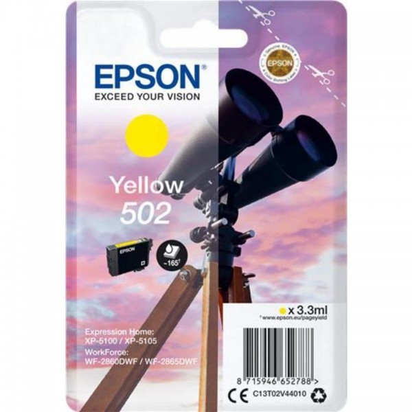 EPSON (ORIGINAL) - Epson 502 Jaune Cartouche d'encre originale C13T02V44010