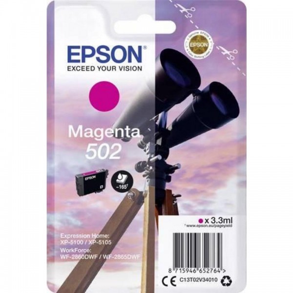 EPSON ORIGINAL - Epson 502 Magenta (3,3 ml) Cartouche de marque C13T02V34010