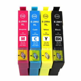 Pack de 4 Cartouches Jet d'Encre Compatible Epson T2996 29XL Fraise