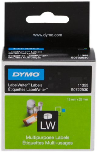 DYMO ORIGINAL - Etiquettes multi-usages Dimensions: (L)25 x (H)13 mm