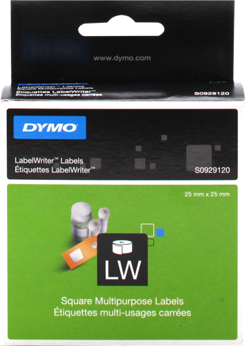 DYMO ORIGINAL - Rouleau étiquettes multi-usage pour LabelWriter, 25 x 25 mm