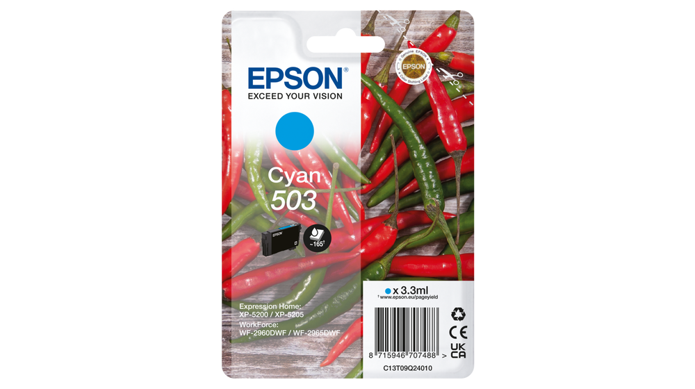 EPSON (ORIGINAL) - Epson 503 Cyan Cartouche d'encre originale C13T09Q24010