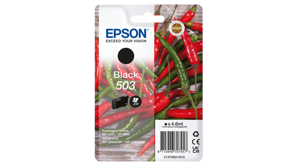 CARTOUCHE D'ENCRE EPSON ORIGINAL 503 / C13T09Q14010 NOIR