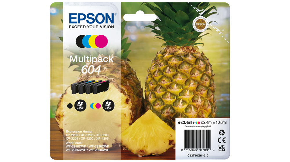 EPSON ORIGINAL - Epson 604 Multipack 4 cartouches de marque série Ananas