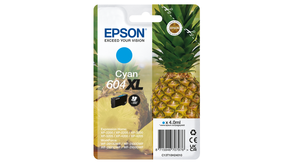 EPSON ORIGINAL - Epson 604XL Cyan (4 ml) Cartouche de marque série Ananas