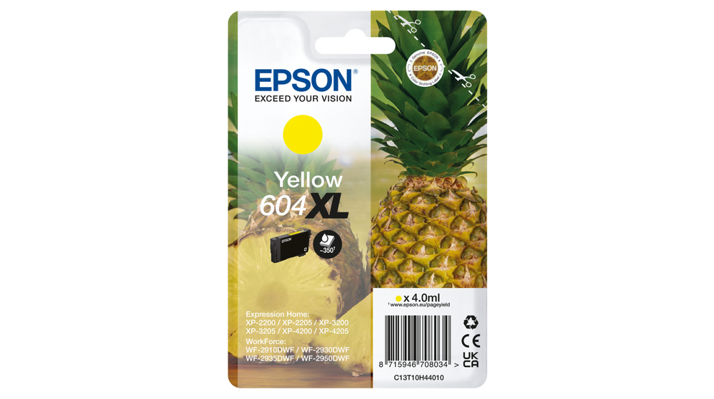 EPSON ORIGINAL - Epson 604XL Jaune (4 ml) Cartouche de marque série Ananas