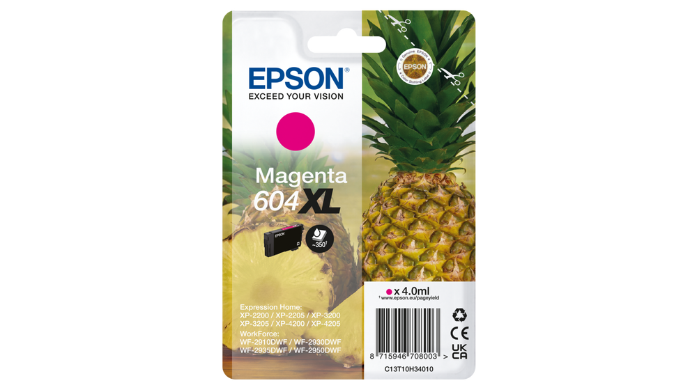 EPSON ORIGINAL - Epson 604XL Magenta (4 ml) Cartouche de marque série Ananas