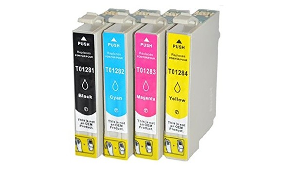 CARTOUCHE D'ENCRE COMPATIBLE EPSON T1285 C13T12854012 / RENARD NOIR/ CYAN/  MAGENTA/ JAUNE