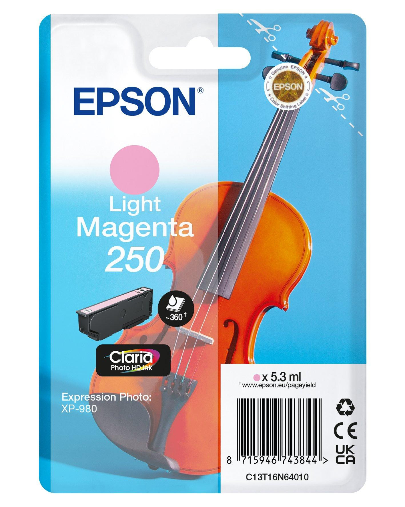 EPSON (ORIGINAL) - Epson 250 Light Magenta Cartouche Encre Originale C13T16N64010