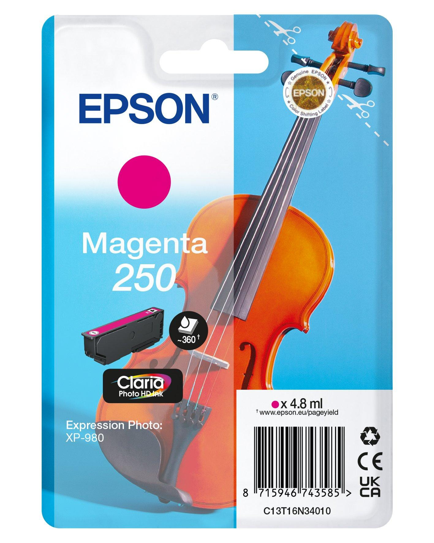 EPSON (ORIGINAL) - Epson 250 Magenta Cartouche Encre Originale C13T16N34010