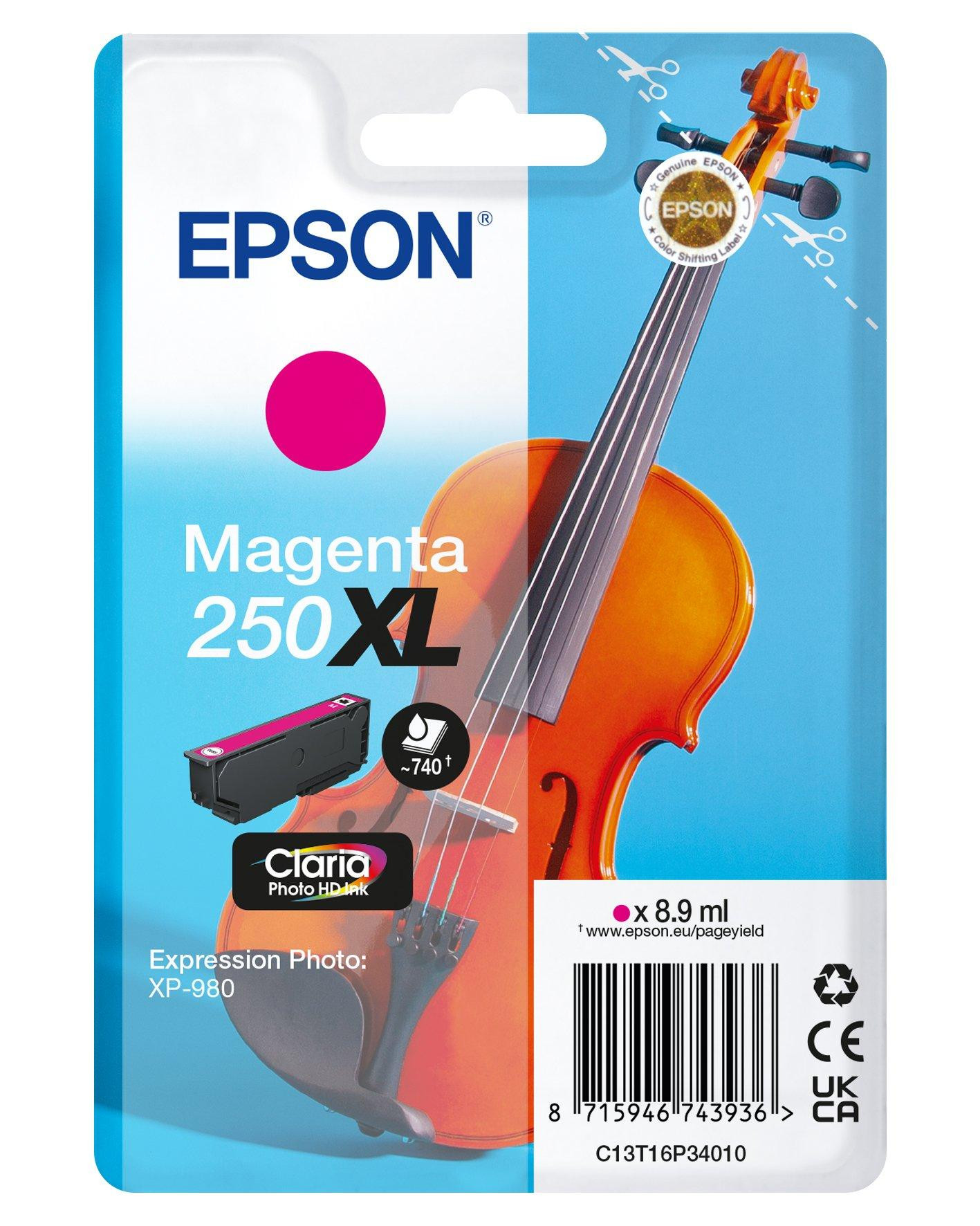 EPSON (ORIGINAL) - Epson 250XL Magenta Cartouche Encre Originale C13T16P34010