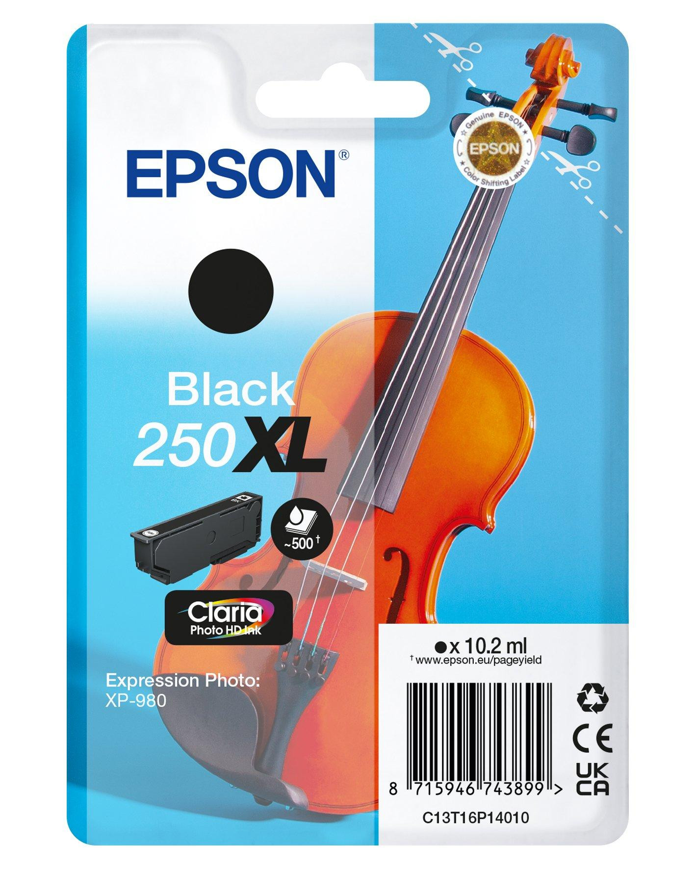 EPSON (ORIGINAL) - Epson 250XL Noir Cartouche Encre Originale C13T16P14010