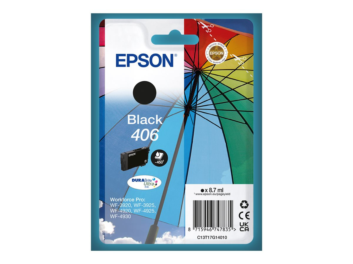 EPSON (ORIGINAL) - Epson 406 Noir Cartouche Encre Originale C13T17G14010