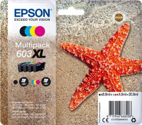 Pack de 4 cartouches d'encre compatibles Epson 603XL Noir, Jaune, Cyan,  Magenta