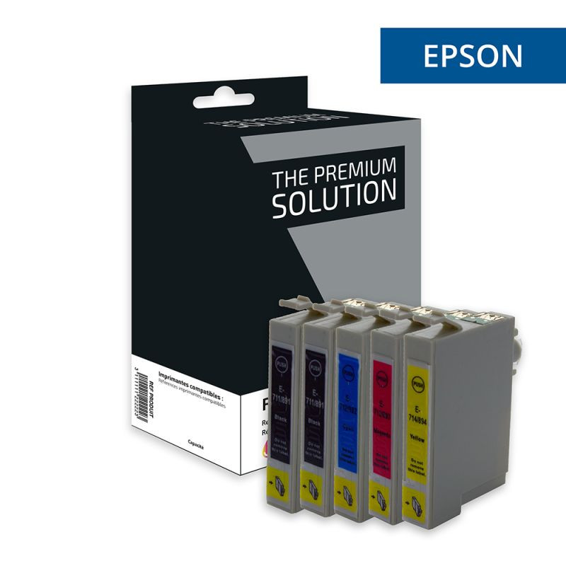 EPSON (COMPATIBLE) - Epson T0715 Compatible C13T07154012 - Multipack 5 Cartouches