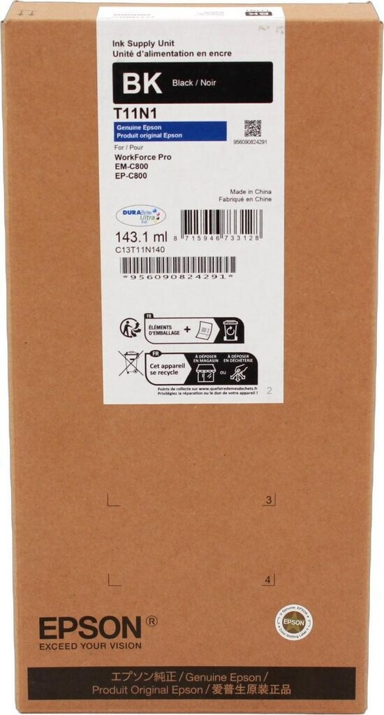 DYMO (ORIGINAL) - Epson T11N1 Noir Cartouche encre originale C13T11N140