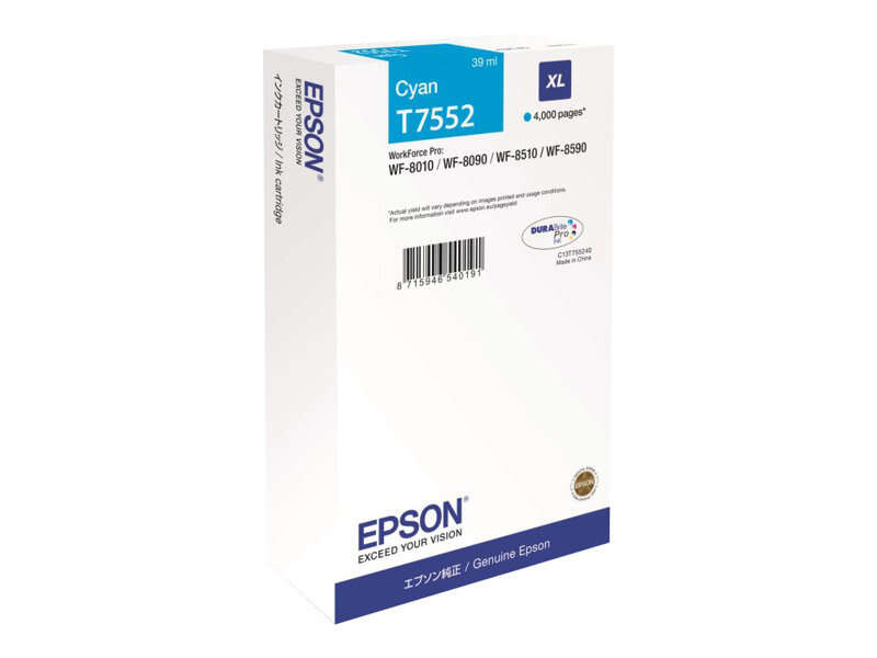 EPSON (ORIGINAL) - Epson T7552XL Cyan Cartouche Encre Originale C13T75524N