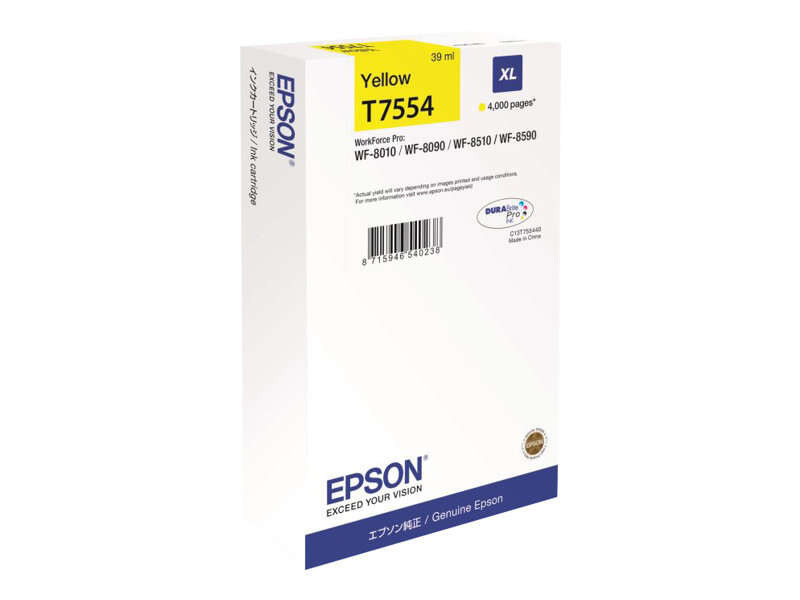 EPSON (ORIGINAL) - Epson T7554XL Jaune Cartouche Encre Originale C13T75544N