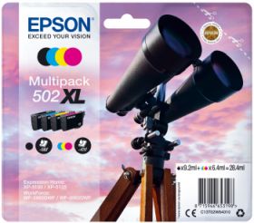 EPSON ORIGINAL - Epson 502XL (28,4 ml) Pack de 4 cartouches de marque C13T02W64010 Noir, Cyan, Magenta, Jaune