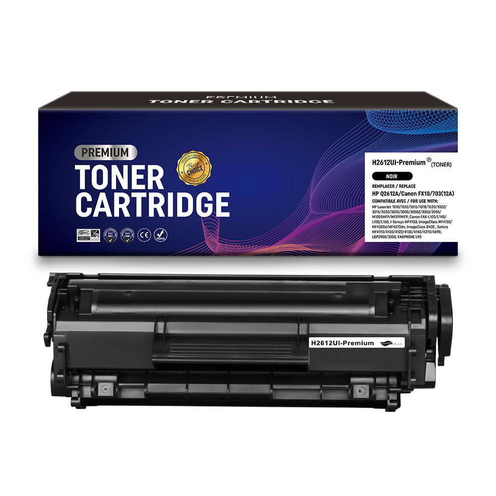 HP (COMPATIBLE PREMIUM) - HP 12A Noir Cartouche de toner générique Q2612A Qualité Premium
