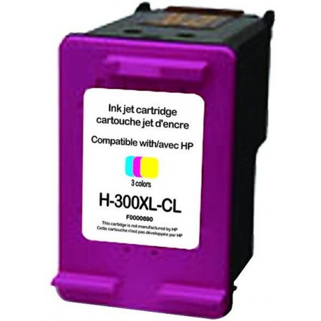 HP (COMPATIBLE PREMIUM) - HP 300XL Tricolor Cartouche d'encre remanufacturée CC641EE Qualité Premium