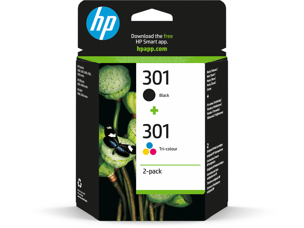 HP (ORIGINAL) - HP 301 Noir-Tricolor Pack de 2 Cartouches originales N9J72AE