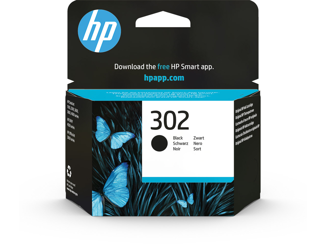 HP (ORIGINAL) - HP 302 Noir Cartouche d'encre originale F6U66AE