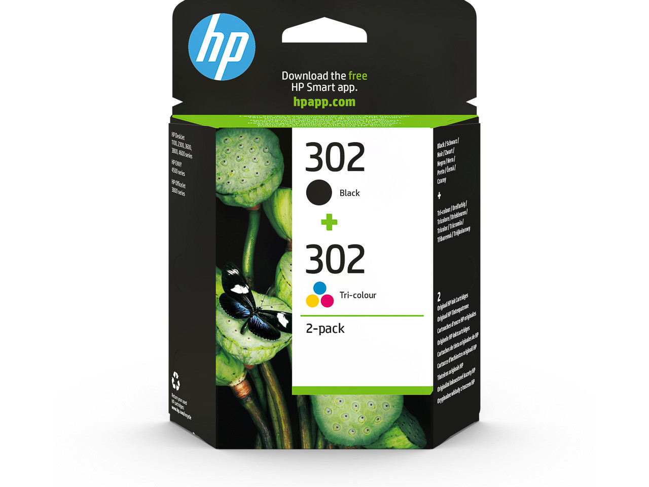 HP (ORIGINAL) - HP 302 Noir-Tricolor Pack de 2 Cartouches d'encre originales X4D37AE