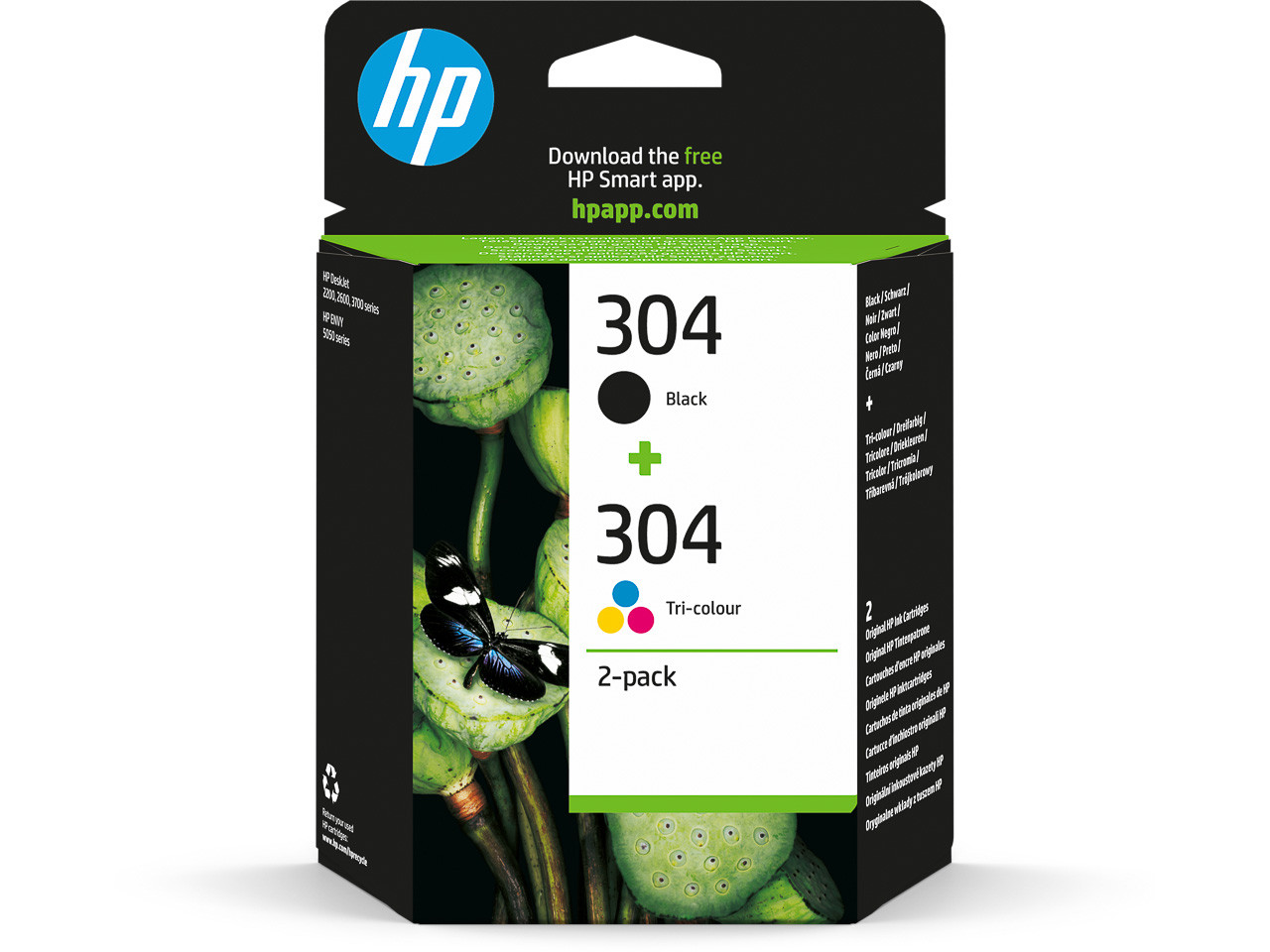 HP (ORIGINAL) - HP 304 Noir-Tricolor Pack de 2 Cartouches d'encre originales 3JB05AE