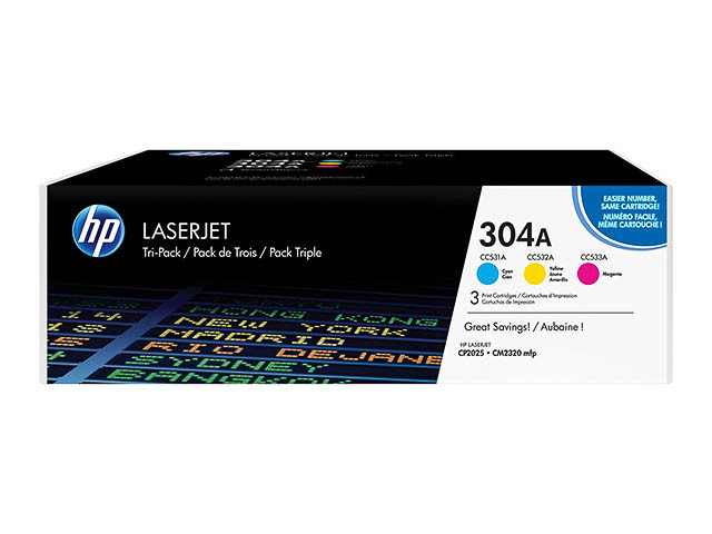 HP (ORIGINAL) - HP 304A Pack de 3 Cartouches de toner originales CF372AM