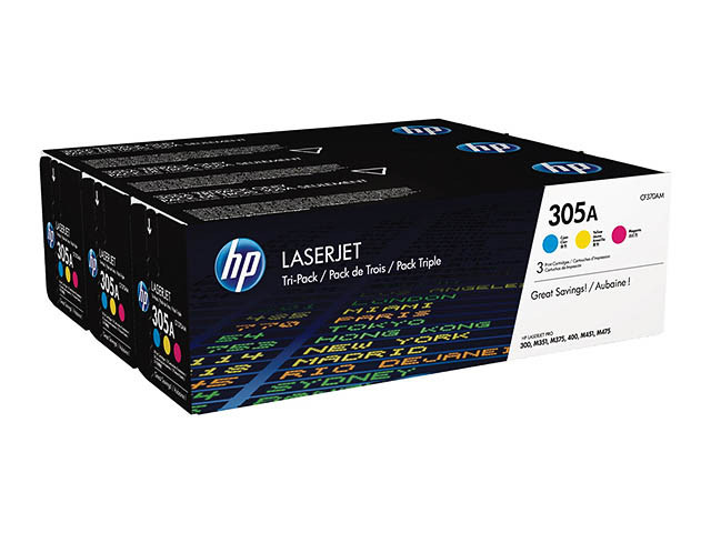 HP (ORIGINAL) - HP 305A Pack de 3 Cartouches de toner originales CF370AM