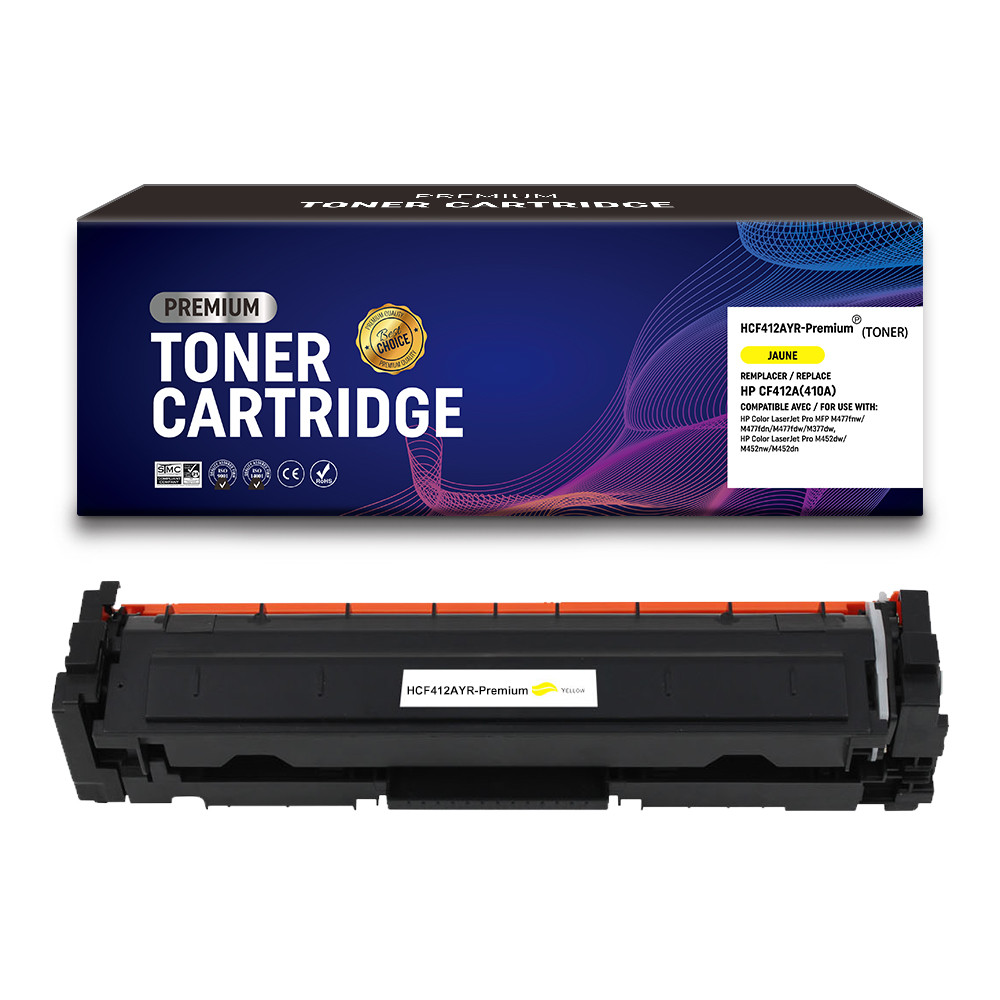 HP (COMPATIBLE PREMIUM) - HP 410A Jaune Cartouche de toner remanufacturée CF412A Qualité premium
