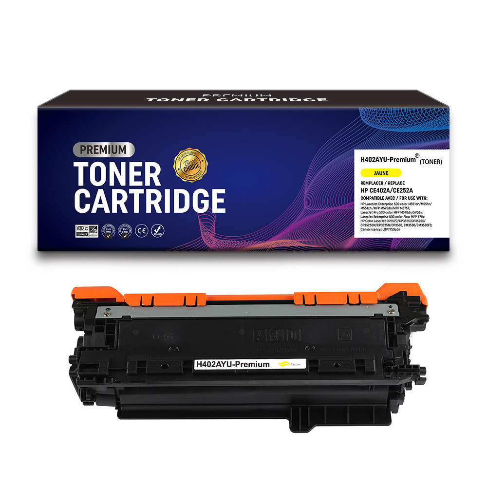 HP (COMPATIBLE PREMIUM) - HP 507A Jaune Cartouche de toner générique CE402A Qualité Premium