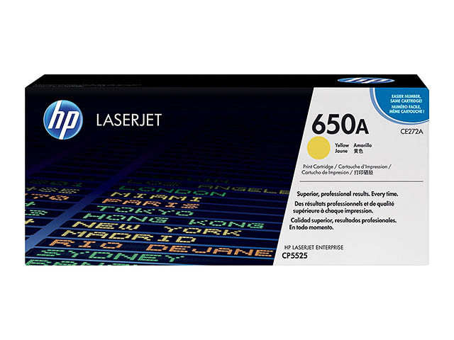 HP (ORIGINAL) - HP 650A Jaune Cartouche de toner originale CE272A