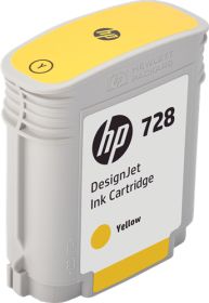 HP ORIGINAL - HP 728 / F9J61A Jaune (40 ml) Cartouche de marque