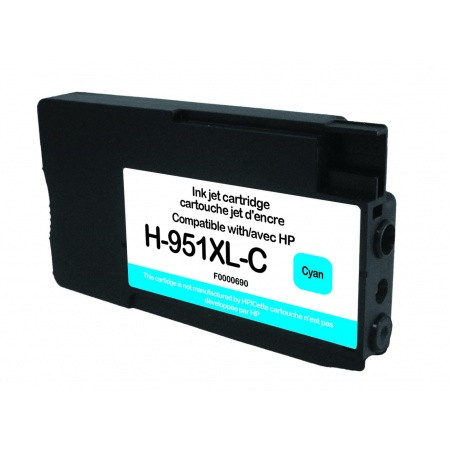 HP (COMPATIBLE PREMIUM) - HP 951XL Cyan Cartouche d'encre remanufacturée CN046AE Qualité Premium