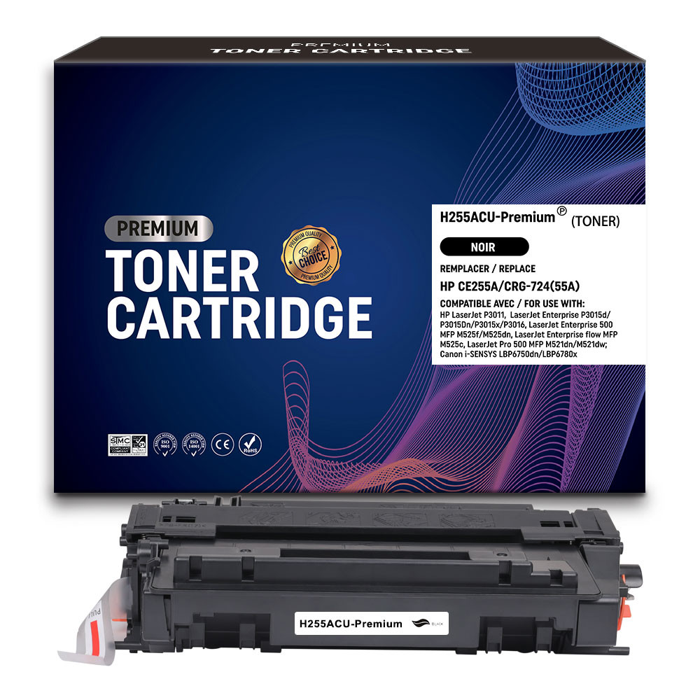 HP (COMPATIBLE PREMIUM) - HP CE255A Noir Cartouche de toner générique 55A Qualité Premium