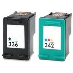 HP (COMPATIBLE PREMIUM) - HP 336 Noir - HP 342 Tricolor Pack de 2 Cartouches d'encre remanufacturées C9362EE - C9361EE Qualité Premium