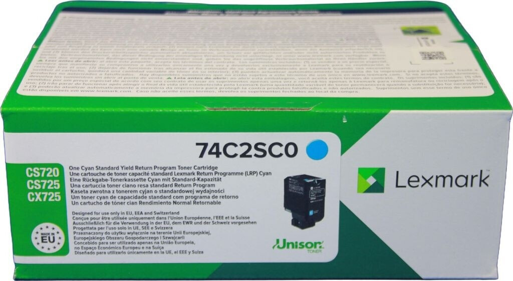 LEXMARK (ORIGINAL) - Lexmark 74C2SC0 Cyan Toner Original CS72X