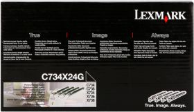 LEXMARK ORIGINAL - Lexmark C734X24G (20000 pages) Noir, Cyan, Magenta, Jaune Contient 4 tambours de marque