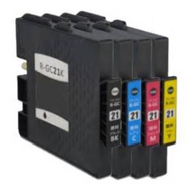 COMPATIBLE RICOH - GC-21 Pack de 4 Cartouches gel remanufacturées Ricoh