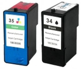 RECYCLE LEXMARK - N°34XL et N°35XL Noir et Couleur Lot de 2 Cartouches remanufacturées Lexmark