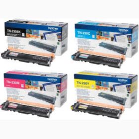 BROTHER ORIGINAL - Brother TN-230 Pack de 4 Toners (Noir, Cyan, Magenta, Jaune)