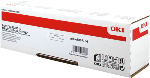 OKI ORIGINAL - OKI 45807106 Noir (7000 pages) Toner de marque