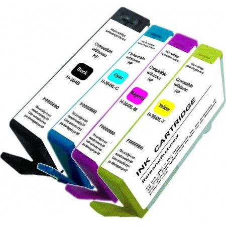 HP (COMPATIBLE PREMIUM) - HP 364XL Pack de 4 cartouches d'encre remanufacturées Qualité Premium