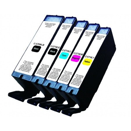CANON (COMPATIBLE PREMIUM) - Canon PGI570XL-CLI571XL- Pack 5 cartouches d'encre remanufacturées Qualité Premium
