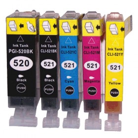 CANON (COMPATIBLE) - Canon PGI520-CLI521 Pack de 5 cartouches d'encre génériques