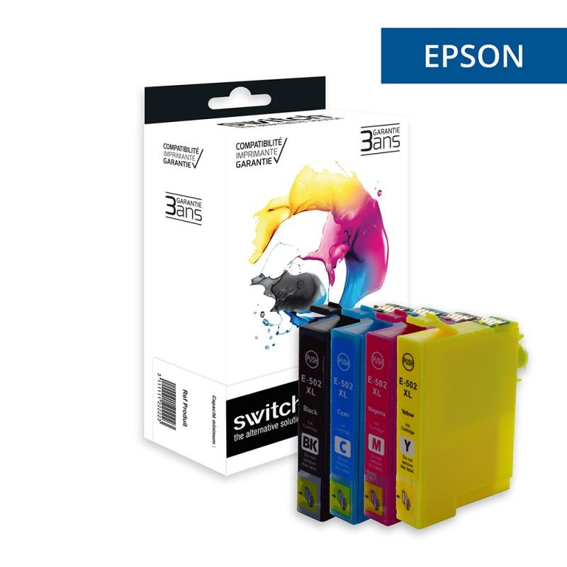 MARQUE FRANCAISE PREMIUM - 502XL Pack de 4 cartouches compatibles Epson Qualité Premium