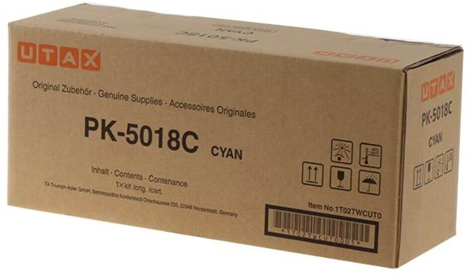 UTAX (ORIGINAL) - Utax PK5018C Cyan Toner Laser Original 1T02TWCUT0